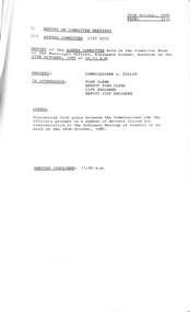 Administrative record - City of Sunshine - Commissioner Mr Alexander Alex George Gillon Collection 1976 - 1982 - Report of committee meetings 27th October 1980, City of Sunshine, 28th October 1980