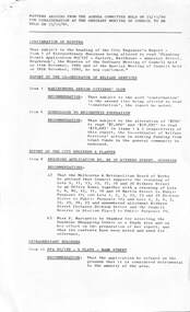 Administrative record - City of Sunshine - Commissioner Mr Alexander Alex George Gillon Collection 1976 - 1982 - Matters Arising From Agenda Committee 25th November 1980, City of Sunshine, 25th November 1980
