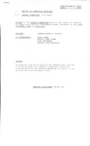 Administrative record - City of Sunshine - Commissioner Mr Alexander Alex George Gillon Collection 1976 - 1982 - Report of committee meetings 25th November 1980, City of Sunshine, 25th November 1980