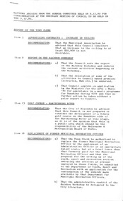 Administrative record - City of Sunshine - Commissioner Mr Alexander Alex George Gillon Collection 1976 - 1982 - Matters Arising From Agenda Committee 8th December 1980, City of Sunshine, 8th December 1980