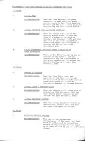 Administrative record - City of Sunshine - Commissioner Mr Alexander Alex George Gillon Collection 1976 - 1982 - 1982 - Recommendations from forward planning meeting 13th November 1980, City of Sunshine, 9th December 1980