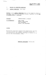Administrative record - City of Sunshine - Commissioner Mr Alexander Alex George Gillon Collection 1976 - 1982 - Report of Committee Meetings 9th December 1980, City of Sunshine, 9th December 1980