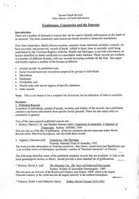 Document - Tombstones Cemeteries And The Internet, David W. Weatherill, June 2001