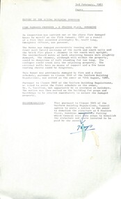 Administrative record - City of Sunshine - Commissioner Mr Alexander Alex George Gillon Collection 1976 - 1982 - Report of the acting Building Surveyor 3rd February 1981, City of Sunshine, 3rd February 1981