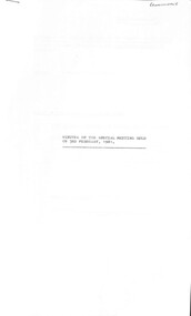 Administrative record - City of Sunshine - Commissioner Mr Alexander Alex George Gillon Collection 1976 - 1982 - Minutes of special meeting 3rd February 1981, City of Sunshine, 3rd February 1981