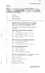 Administrative record - City of Sunshine - Commissioner Mr Alexander Alex George Gillon Collection 1976 - 1982 - Notice of ordinary meeting of the council 10th February 1981, City of Sunshine, 4th February 1981