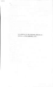Administrative record - City of Sunshine - Commissioner Mr Alexander Alex George Gillon Collection 1976 - 1982 - Attachments for the ordinary meeting 10th February 1981, City of Sunshine, 10th February 1981