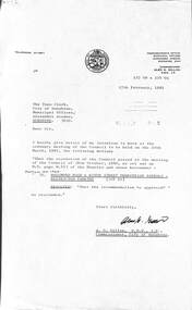 Administrative record - City of Sunshine - Commissioner Mr Alexander Alex George Gillon Collection 1976 - 1982 - Intention to move motion at ordinary Meeting 10th March 1981, City of Sunshine, 17th February 1981