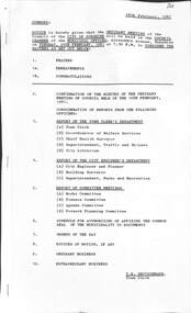 Administrative record - City of Sunshine - Commissioner Mr Alexander Alex George Gillon Collection 1976 - 1982 - Notice of ordinary meeting of the council 24th February 1981, City of Sunshine, 18th February 1981