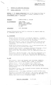 Administrative record - City of Sunshine - Commissioner Mr Alexander Alex George Gillon Collection 1976 - 1982 - Report of committee meetings 10th March 1981, City of Sunshine, 10th March 1981