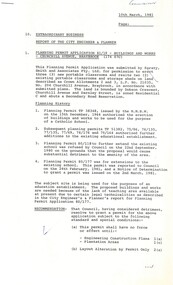 Administrative record - City of Sunshine - Commissioner Mr Alexander Alex George Gillon Collection 1976 - 1982 - Extraordinary business 10th March 1981, City of Sunshine, 10th March 1981