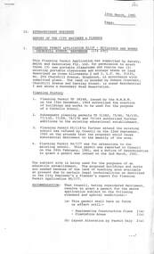 Administrative record - City of Sunshine - Commissioner Mr Alexander Alex George Gillon Collection 1976 - 1982 - Extraordinary business 10th March 1981, City of Sunshine, 10th March 1981