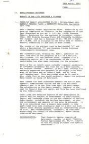 Administrative record - City of Sunshine - Commissioner Mr Alexander Alex George Gillon Collection 1976 - 1982 - Extraordinary business 24th March 1981, City of Sunshine, 24th March 1981