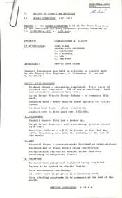 Administrative record - City of Sunshine - Commissioner Mr Alexander Alex George Gillon Collection 1976 - 1982 - Report of committee meetings 11th May 1981, City of Sunshine, 12th May 1981