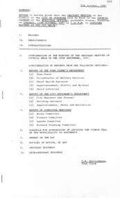 Administrative record - City of Sunshine - Commissioner Mr Alexander Alex George Gillon Collection 1976 - 1982 - Notice of ordinary meeting of the council 13th October 2026, City of Sunshine, 7th October 1981