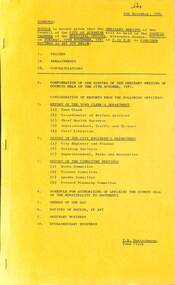 Administrative record - City of Sunshine - Commissioner Mr Alexander Alex George Gillon Collection 1976 - 1982 - Notice of ordinary meeting of the council 10th November 2026, City of Sunshine, 4th November 1981