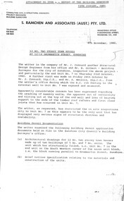 Letter - City of Sunshine - Commissioner Mr Alexander Alex George Gillon Collection 1976 - 1982 - Building Surveyor Report 4th November 1980, S. Ramchen and Associates (Aust) Pty Ltd, 4th November 1980