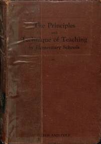 Book - The Principles And Technique Of Teaching In Elementary Schools, James W. Elijah et al