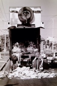 Photograph - Garbage Truck Accident Ashley Street Corner Of Churchill Avenue Braybrook 1990 Photographs, Adam Ellwood, 11th March 1990