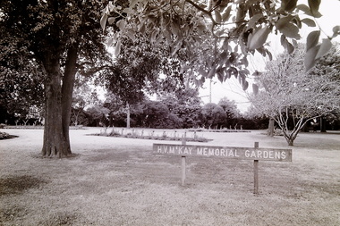 Photograph - H.V. McKay Memorial Gardens Sign 1991 Photographs, Sharon Cavanagh, 30th July 1991