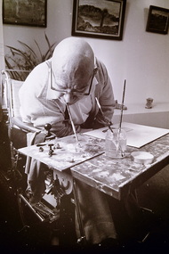 Photograph - Jack Freeland MS Art Exhibition The Hunt Club Community Arts Centre Ballarat Road Deer Park 1988 Photographs, The Sunshine Advocate, 17th October 1988