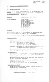 Administrative record - City of Sunshine - Commissioner Mr Alexander Alex George Gillon Collection 1976 - 1982 - Report of Committee Meetings 16th October 1978, City of Sunshine, 17th July 1978