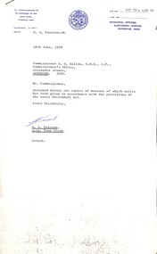 Administrative record - City of Sunshine - Commissioner Mr Alexander Alex George Gillon Collection 1976 - 1982 - Notice of Motion 16th June 1978, City of Sunshine, 16th June 1978