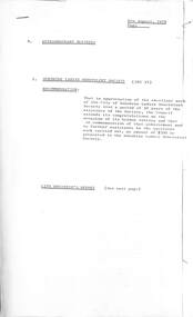 Administrative record - City of Sunshine - Commissioner Mr Alexander Alex George Gillon Collection 1976 - 1982 - Extraordinary Business 8th August 1978, City of Sunshine, 8th August 1978