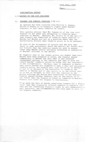 Administrative record - City of Sunshine - Commissioner Mr Alexander Alex George Gillon Collection 1976 - 1982 - Report of the City Engineer 25th July 1978, City of Sunshine, 25th July 1978