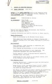 Administrative record - City of Sunshine - Commissioner Mr Alexander Alex George Gillon Collection 1976 - 1982 - Report of Committee Meetings 19th September 1978, City of Sunshine, 19th September 1978