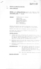 Administrative record - City of Sunshine - Commissioner Mr Alexander Alex George Gillon Collection 1976 - 1982 - Report of Committee Meetings 4th April 1978, City of Sunshine, 4th April 1978