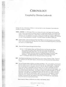 Document - Keilor Chronology Timeline, Christine Laskowski, 1997