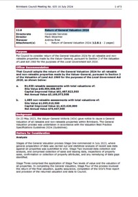 Administrative record - City of Brimbank Council Meetings - Council Meeting No 635 12.8 Return of General Valuation 2024, City of Brimbank, 16th July 2024