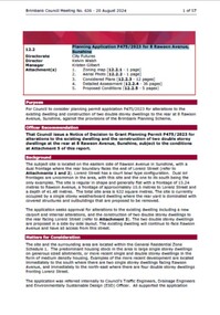 Administrative record - City of Brimbank Council Meetings - Council Meeting No 636 12.2 Planning Application P475 2023 for 8 Rawson Avenue Sunshine, City of Brimbank, 20th August 2024