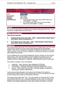 Administrative record - City of Brimbank Council Meetings - Council Meeting No 636 12.5 Annual Report on Implementation of Place Management Action Plans, City of Brimbank, 20th August 2024