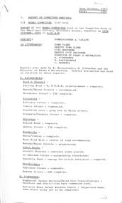 Administrative record - City of Sunshine - Commissioner Mr Alexander Alex George Gillon Collection 1976 - 1982 - Report of Committee Meetings 30th October 1979, City of Sunshine, 30th October 1979