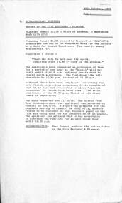 Administrative record - City of Sunshine - Commissioner Mr Alexander Alex George Gillon Collection 1976 - 1982 - Extraordinary Business 30th October 1979, City of Sunshine, 30th October 1979