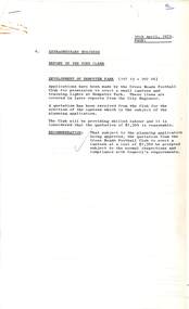 Administrative record - City of Sunshine - Commissioner Mr Alexander Alex George Gillon Collection 1976 - 1982 - Extraordinary Business 10th April 1979, City of Sunshine, 10th April 1979