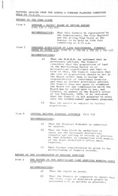 Administrative record - City of Sunshine - Commissioner Mr Alexander Alex George Gillon Collection 1976 - 1982 - Matter arising from the Agenda and Forward Planning Committee Meeting 19th June 1979, City of Sunshine, 16th June 1979