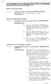 Administrative record - City of Sunshine - Commissioner Mr Alexander Alex George Gillon Collection 1976 - 1982 - Matters arising from agenda and forward planning committee meeting 13th November 1979, City of Sunshine, 16th October 1979