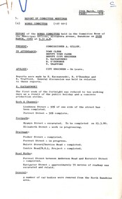 Administrative record - City of Sunshine - Commissioner Mr Alexander Alex George Gillon Collection 1976 - 1982 - Report of Committee Meetings 24th March 1980, City of Sunshine, 25th March 1980