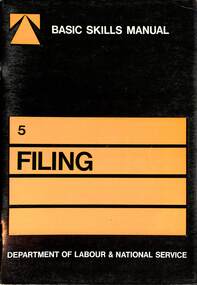 Book - Basic Skills Manual No 5 Filing, Australian Government Publishing Service, No 5 Filing, 1972
