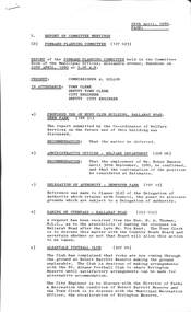 Administrative record - City of Sunshine - Commissioner Mr Alexander Alex George Gillon Collection 1976 - 1982 - Report of committee meetings 22nd April 1980, City of Sunshine, 29th April 1980