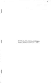 Administrative record - City of Sunshine - Commissioner Mr Alexander Alex George Gillon Collection 1976 - 1982 - Minutes of the ordinary meeting of council held on 29th April 1980, City of Sunshine, 29th April 1979