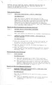Administrative record - City of Sunshine - Commissioner Mr Alexander Alex George Gillon Collection 1976 - 1982 - Matters arising from Agenda Committee Meeting 12th May 1980, City of Sunshine, 12th May 1980