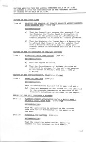 Administrative record - City of Sunshine - Commissioner Mr Alexander Alex George Gillon Collection 1976 - 1982 - Matters arising from Agenda Committee Meeting 26th May 1980, City of Sunshine, 27th May 1980