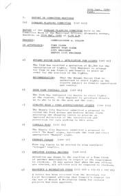 Administrative record - City of Sunshine - Commissioner Mr Alexander Alex George Gillon Collection 1976 - 1982 - Report of the forward planning meeting 29th May 1980, City of Sunshine, 10th June 1980