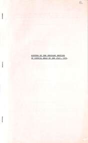 Administrative record - City of Sunshine - Commissioner Mr Alexander Alex George Gillon Collection 1976 - 1982 - Minutes of the ordinary meeting of council held on 3rd July 1979, City of Sunshine, 27th June 1979