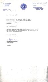 Administrative record - City of Sunshine - Commissioner Mr Alexander Alex George Gillon Collection 1976 - 1982 - Copy of Motions for Ordinary Meeting 14th February 1979, City of Sunshine, 5th February 1979