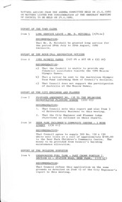 Administrative record - City of Sunshine - Commissioner Mr Alexander Alex George Gillon Collection 1976 - 1982 - Matters arising from agenda forward planning meeting 23rd June 1980, City of Sunshine, 23rd June 1980